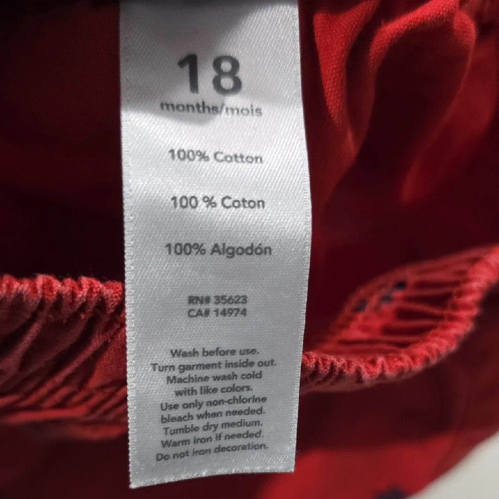 Carter's Red Relaxed Fit Shorts with Embroidered Pattern‎